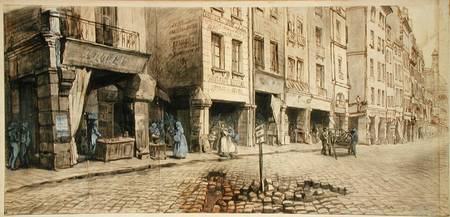 A Street (pen & ink and w/c on paper) od Adolphe Martial Potemont