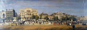 Panorama of Le Boulevard du Temple and its several theatres, c.1860 (colour litho)