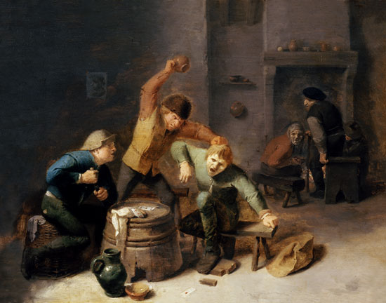 Smallholder scrap at the pack of cards od Adriaen Brouwer