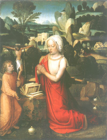 Holy Maria Magdalena as Büßerin od Adriaen Isenbrant