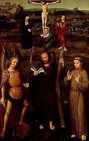 The hll. Andreas and Franz of Assisi as well as the archangels' Michael in front of the crucified Sa