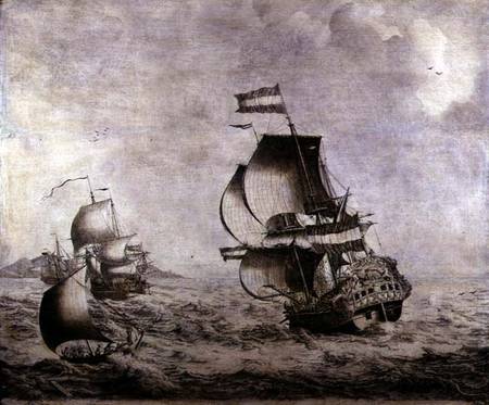 The Warship "Overisjsel" od Adriaen or Abraham Salm