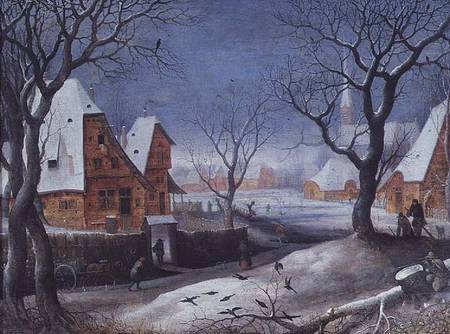 Winter Landscape with Fowlers od Adriaen van Stalbemt
