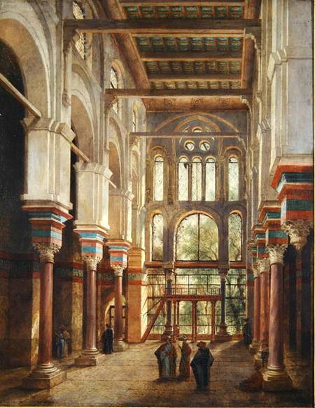 Interior of the Mosque of El Mooristan in Cairo od Adrien Dauzats