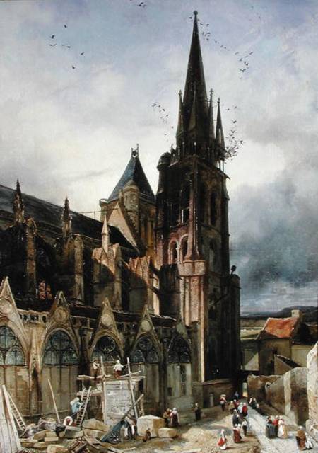 Restoring the Abbey Church of St. Denis in 1833 od Adrien Dauzats