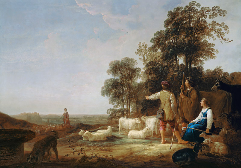 A Landscape with Shepherds and Shepherdesses od Aelbert Cuyp