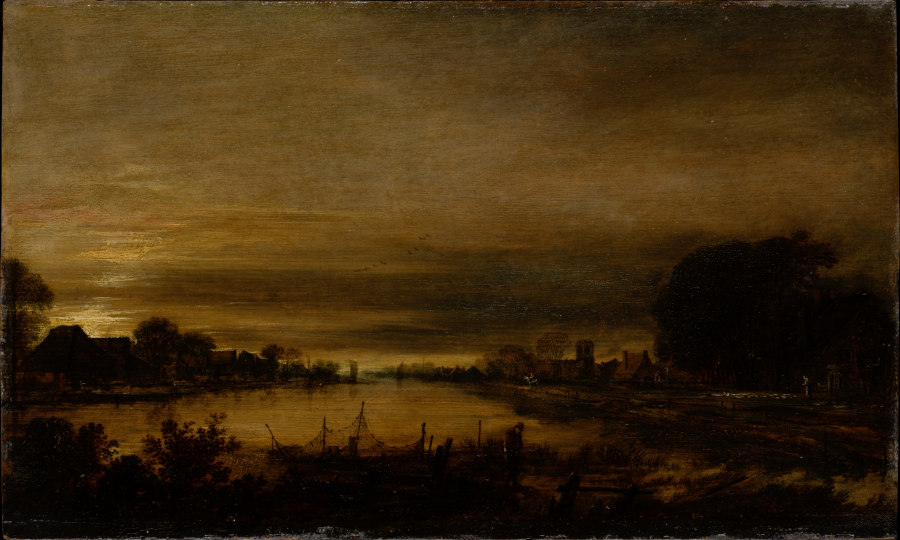 Landscape with Canal at Dusk od Aert van der Neer