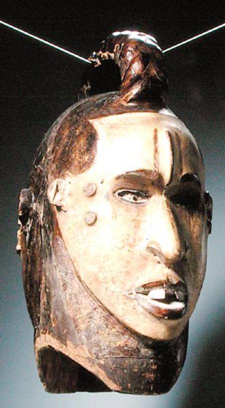 Double-Faced Helmet Mask, Ejagham Culture, from Nigeria or Cameroon (wood, skin, nails & bones) od African