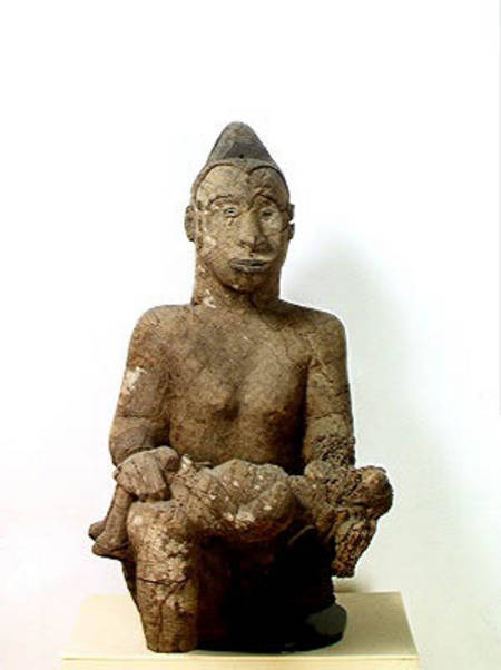 Ibo statue of a Woman with a Child od African