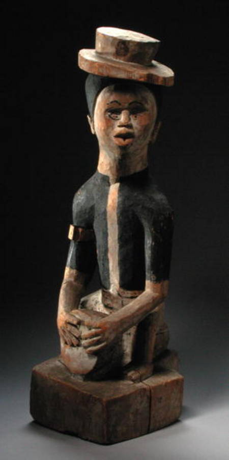 Kongo Figure of Woman on a Drum, Congo od African