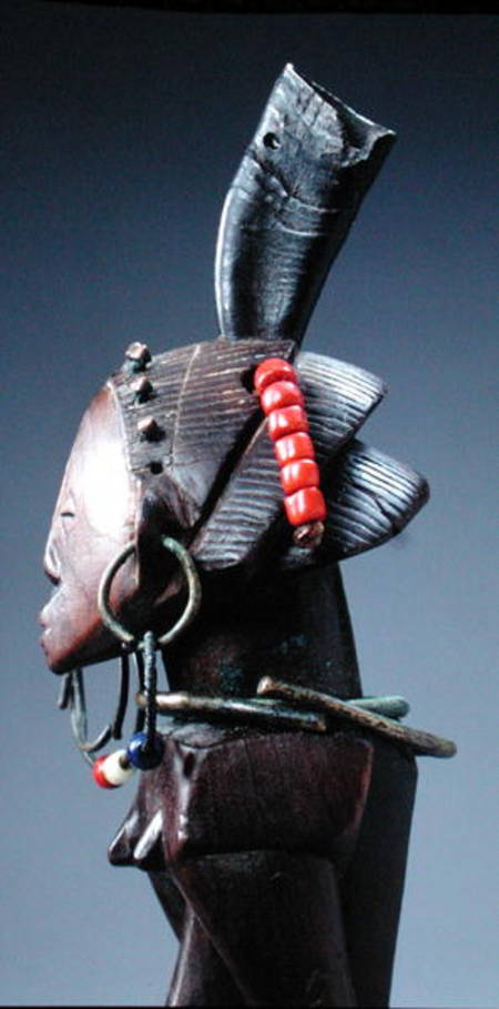 Nkishi Figure, Luba Culture, Shandaki, from Democratic Republic of Congo (wood, iron, beads & antelo od African