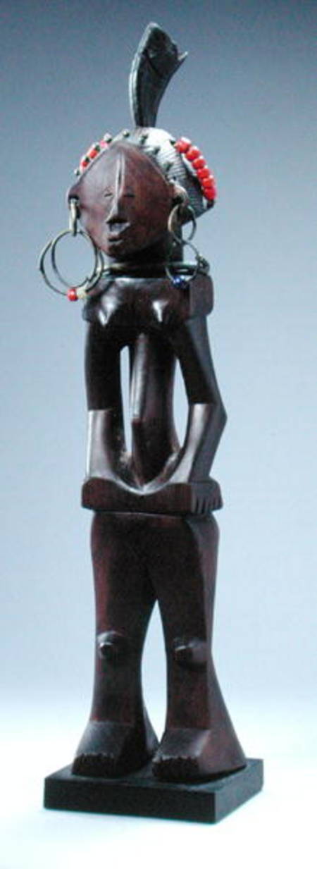 Nkishi Figure, Luba Culture, Shandaki, from Democratic Republic of Congo (wood, iron, beads & antelo od African