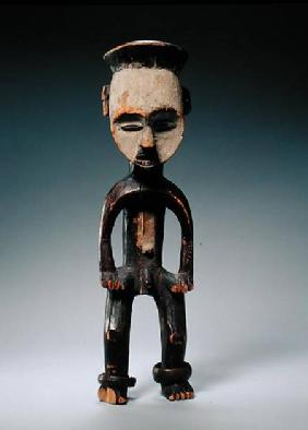 Male Figure, Mbole Culture, Congo (wood, white chalk & metal)
