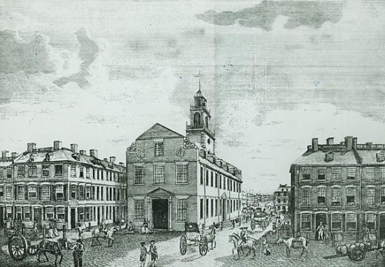 South West View of The Old State House, Boston od (after) American School