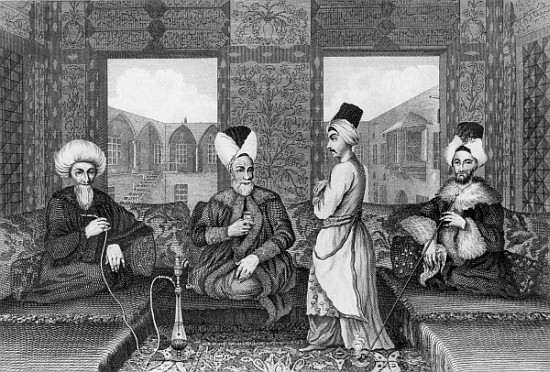 Ottoman Dignitaries, originally from ''Voyage to Mount Libanus'' Dandini, c.1680, illustrated in ''G od (after) English School