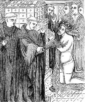 Penance of Henry II, after an engraving in Carter''s ''Specimens of Ancient Sculpture and Painting''