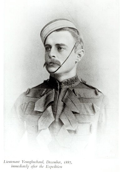 Photograph of Sir Francis Younghusband (1863-1942) in 1887 from ''The Heart of a Continent'', publis od (after) English School