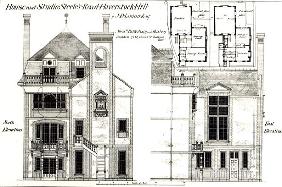 House and Studio, Steele''s Road, Haverstock Hill, from ''The Building News'',9th February 1877