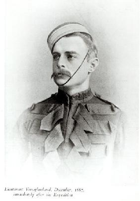 Photograph of Sir Francis Younghusband (1863-1942) in 1887 from ''The Heart of a Continent'', publis