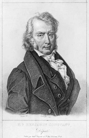 Henri Benjamin Constant de Rebecque (1767-1830) as Deputy; engraved by Louis Francois Couche (1782-1 od (after) Jacques