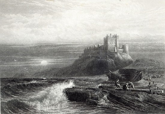 Bamborough Castle; engraved by S. Bradshaw, printed Cassell & Company LtdFoster od (after) Myles Birket