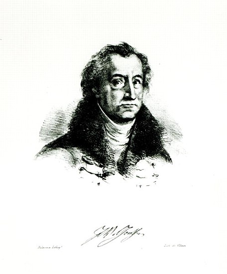 Johann Wolfgang Goethe (1749-1831) ; engraved by Delacroix od (after) Villain