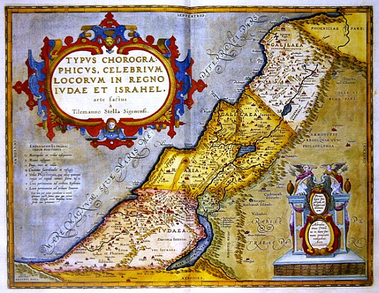 Celebrated places in Judea and Israel, from the ''Theatrum Orbis Terrarum'' od (after) Abraham Ortelius
