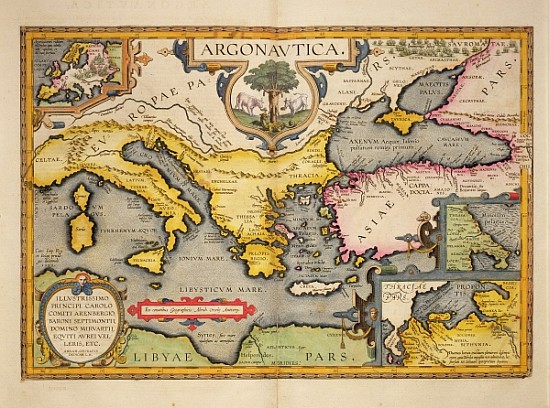 Map of the Voyage of the Argonauts, from the ''Theatrum Orbis Terrarum'' od (after) Abraham Ortelius
