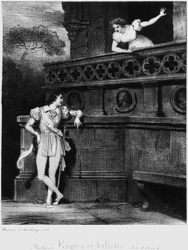 Scene from Act III of ''Romeo and Juliet'' by William Shakespeare (1564-1616) od (after) Achille Deveria