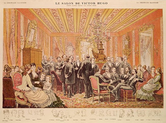 The Salon of Victor Hugo (1802-85) 21 rue de Clichy, illustration from ''La Chronique Illustree'' od (after) Adrien Emmanuel Marie