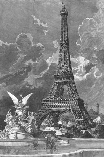 The Eiffel Tower (1887-89) Universal Exhibition of 1889 in Paris, 1888; engraved by Andre Slom or Sl od (after) Albert Bellenger