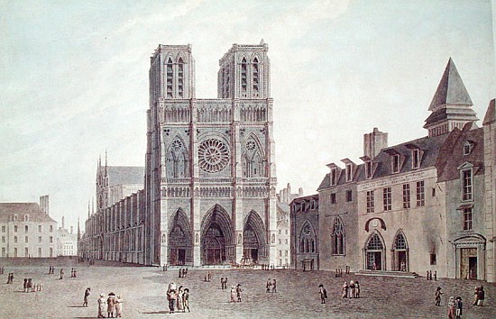 The Square in Front of Notre-Dame at the Time of the Consulat, 1799-1804 od (after) Angelo Garbizza