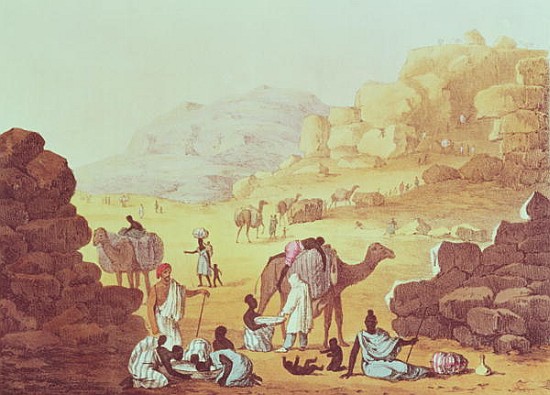 A Slave Caravan, plate from ''A Narrative of Travels in Northern Africa'' od (after) Captain George Francis Lyon