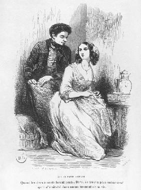 Eve and David Sechard, illustration from ''Les Illusions perdues'' Honore de Balzac, publishedEditio