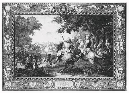 Tenture ''Histoire du Roi'', Defeat of Count de Marsin; engraved by Sebastien Le Clerc (1673-1714) 1
