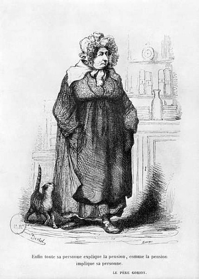 Madame Vauquer, illustration from ''Le Pere Goriot'' Honore de Balzac (1799-1850) od (after) Charles Albert d'Arnoux Bertall