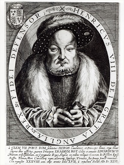 Portrait of Henry VIII; engraved by Peter Isselburg od (after) Cornelis Massys