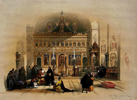 Chapel of the Convent of St. Saba, 5th April 1839, from Volume II ''published in London ''The Holy L od (after) David Roberts