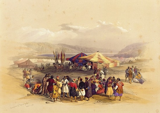 Encampment of the Pilgrims at Jericho'' 1st April 1839, from Volume II of ''The Holy Land'' od (after) David Roberts