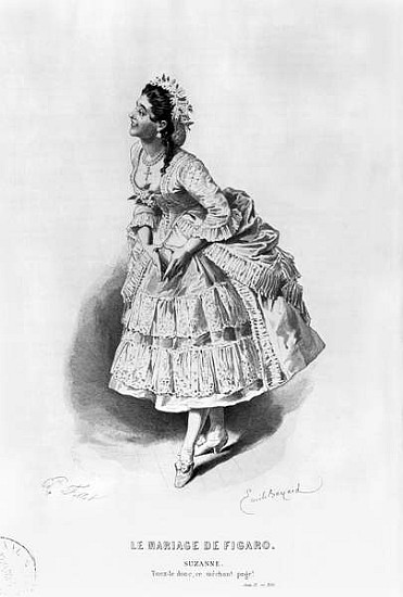 Suzanne, illustration from Act II Scene 17 of ''The Marriage of Figaro'' Pierre Augustin Caron de Be od (after) Emile Antoine Bayard