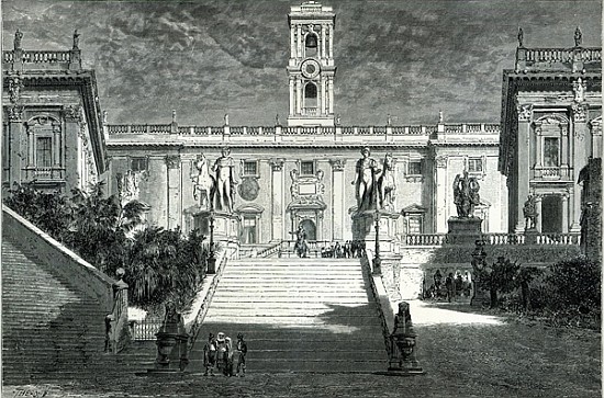 Facade of the Senatorial Palace, Rome od (after) Emile Theodore Therond