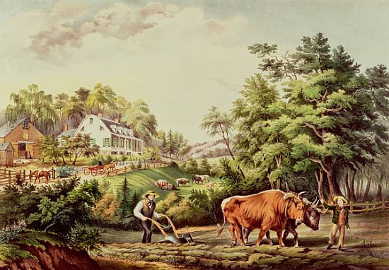 American Farm Scenes; engraved by Nathaniel Currier (1813-98) pub.Currier and Ives, New York od (after) Frances Flora Bond (Fanny) Palmer
