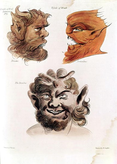 Heads of Evil Demons: Theumis, Asmodeus and The Incubus, illustrations from ''The Magus'', pub. 1801 od (after) Francis Barrett