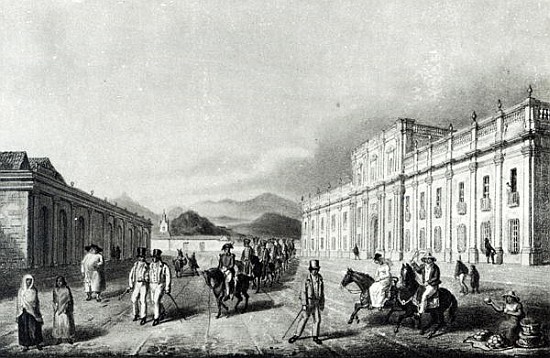 The Mint of Santiago, from ''Travels into Chile over the Andes in the years 1820 and 1821 '' (litho) od (after) George Snr Scharf