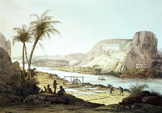 View of the Temples at Abu Simbel, Nubia; engraved by Augustine Aglio (1777-1857) od (after) Giovanni Battista Belzoni