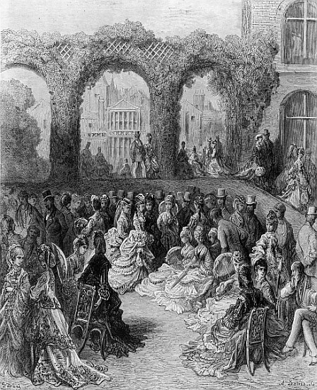 Holland House - A Garden Party, from ''London, a Pilgrimage'', written by William Blanchard Jerrolds od (after) Gustave Dore