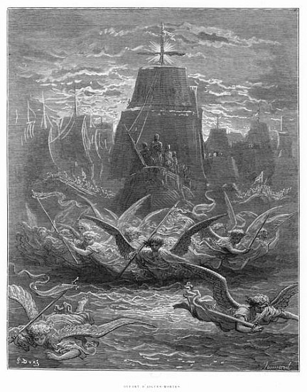 St. Louis (1214-70) leaving Aigues-Mortes, illustration from ''Histoire des Croisades'' Joseph Micha od (after) Gustave Dore