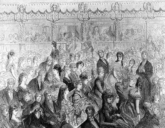 The Stalls, Covent Garden Opera, from ''London, a Pilgrimage'', written by William Blanchard Jerrold od (after) Gustave Dore