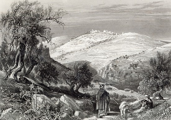 The Mount of Olives, from Mount Zion; engraved by S. Bradshaw od (after) Harry Fenn