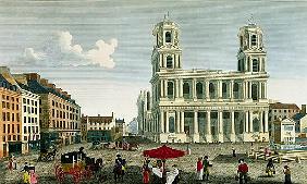 View of the Church of Saint-Sulpice; engraved by Anne Rosalie Filleul (nee Bouquet) (1752-94)